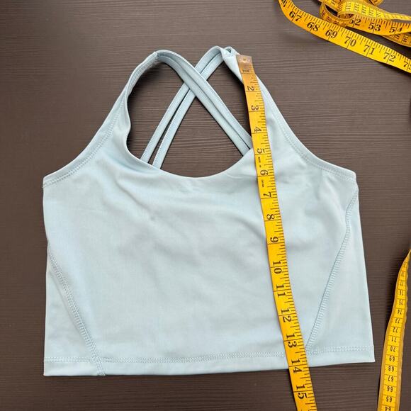 Series 8 Blue Unpadded Strappy Back Scoop Neck Crop Sports Top Women's Large - Picture 6 of 7